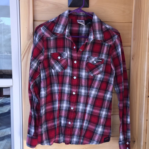 Harley-Davidson Tops - Harley Graphic Plaid Flannel Size M